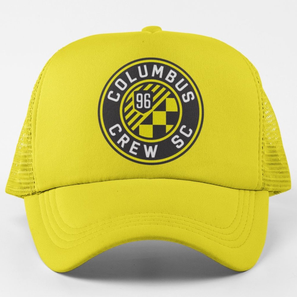 NEW Columbus Crew SC Foam Trucker Mesh Snapback Hat YELLOW